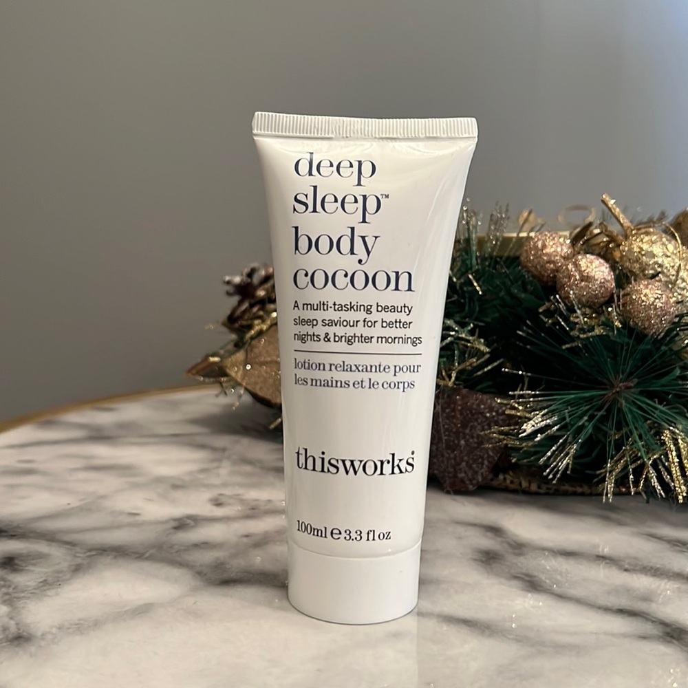 This Work’s Deep sleep body cocoon lotion.